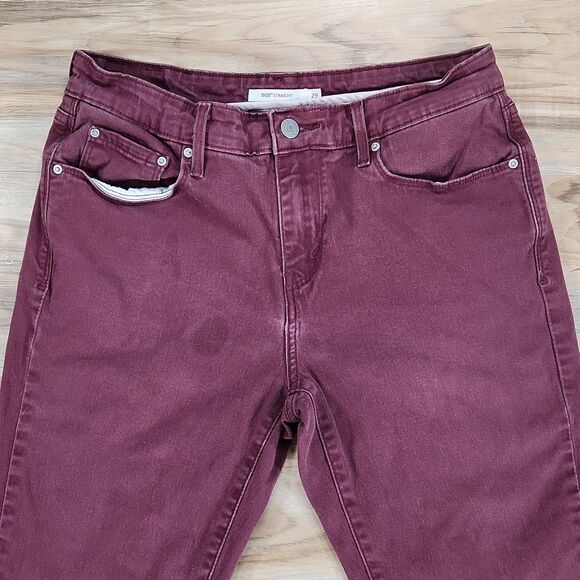 🔹️Levi's 505 Burgundy Straight Leg Jeans Size 8/29 - Picture 5 of 11